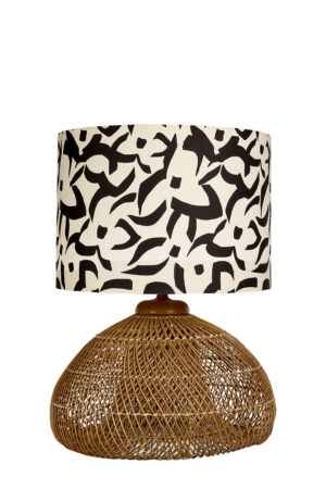 Rattan double-light lamp