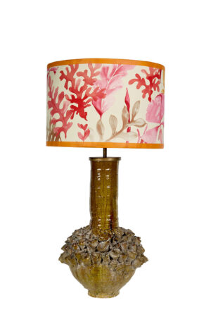 Lampe en Tamegroute ocre et vert. Une création Elle'S Design.