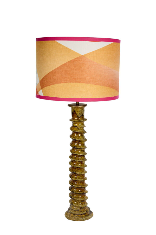 Lampe en Tamegroute ocre et vert. Une création Elle'S Design.