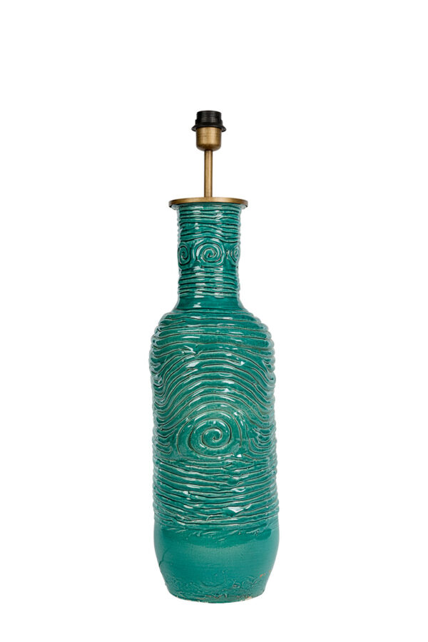 Pied de lampe en céramique de Safi au Maroc.