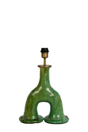 Pied de lampe unique en Tamegroute vert. Origine Maroc