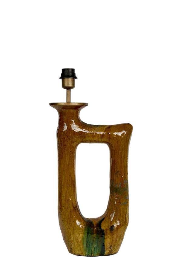 Pied de lampe unique en Tamegroute ocre.