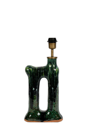 Pied de lampe unique en Tamegroute vert.