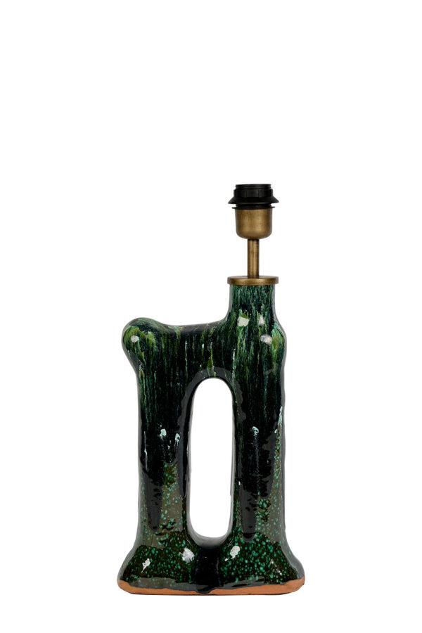 Pied de lampe unique en Tamegroute vert.