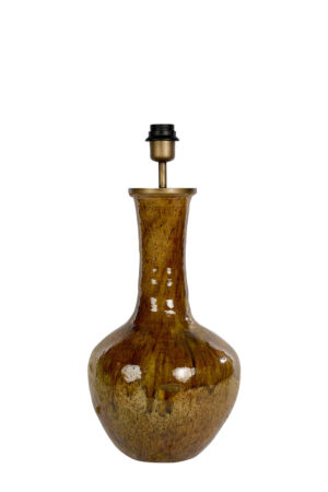 Pied de lampe unique en Tamegroute nuances d'ocre