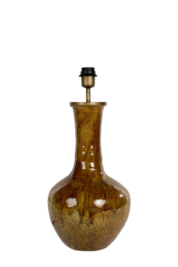 Pied de lampe unique en Tamegroute nuances d'ocre