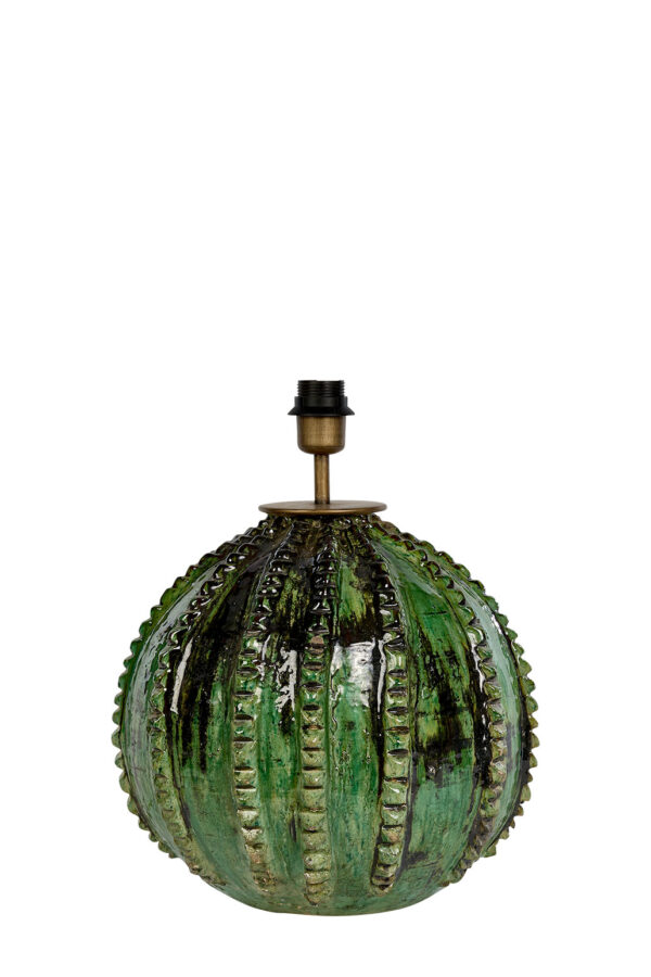 Pied de lampe unique en Tamegroute vert en forme de cactus